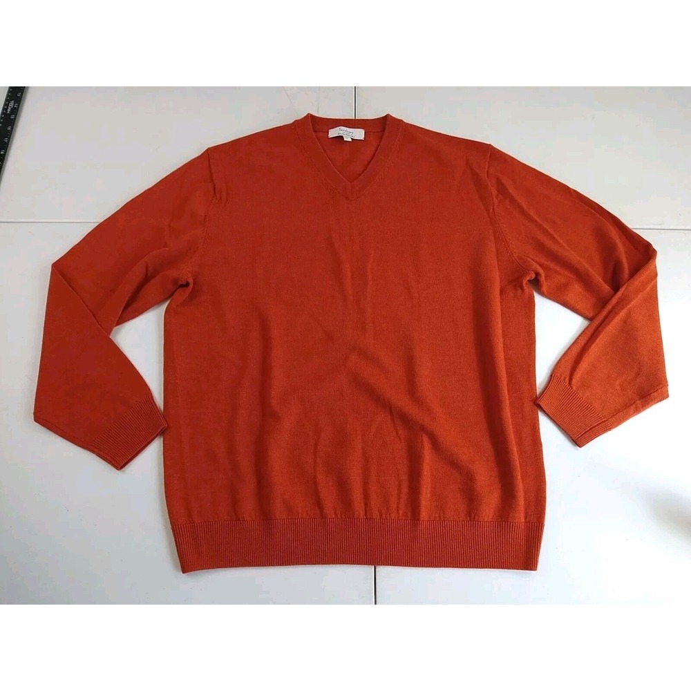 Turnbury Sweater Men L Rust Extra Fine Marino Wool Pullover Golf Classic Preppy